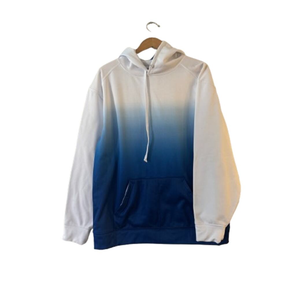 Badger Sport Mens 1403 Ombre Hooded Sweatshirt Size‎ L Royal Blue White